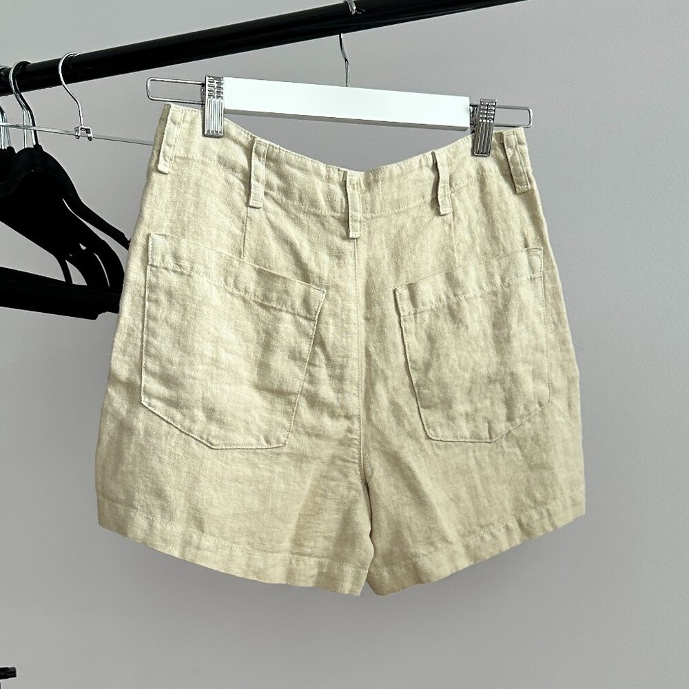 Anthropologie Velvet by Graham and Spencer Fallon Beige Linen Shorts sz 2 NWT - Picture 7 of 7